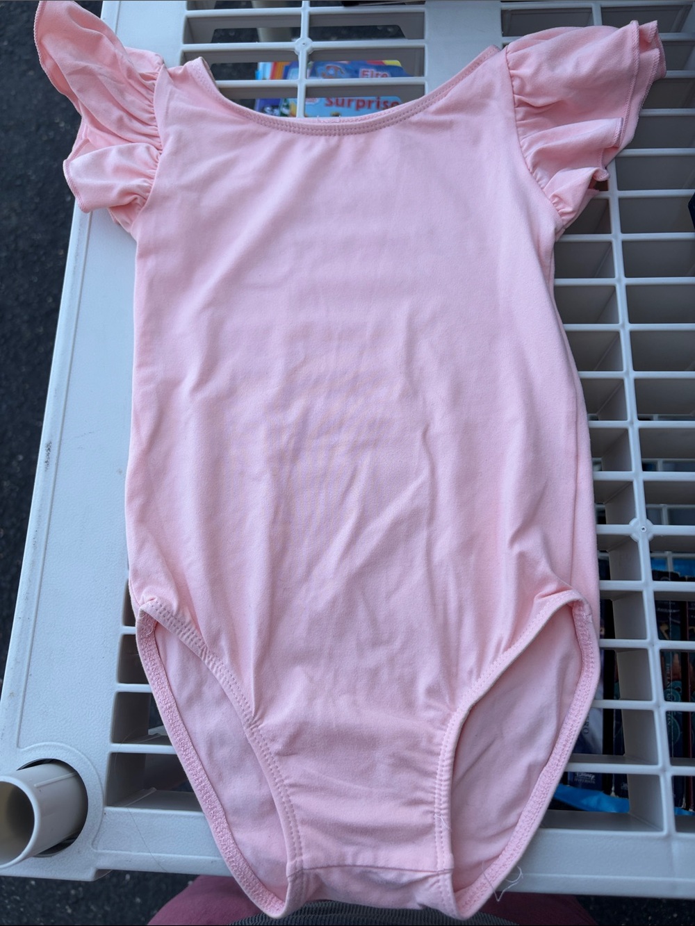 Girls' Pink Flutter Sleeve One-Piece Bodysuit